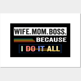 Wife Mom Boss Awesome wife shirt vintage Posters and Art